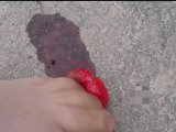 Amateurvideo Die Zweite Erdbeere zertreten ** Nylon Spaß  ** from nylonjunge